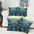 Parramatta Eels Rugby Pillow Cover Polynesian Tribal Eel Warrior Blue Gold Pattern