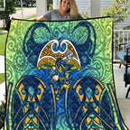 Parramatta Eels Rugby Quilt Polynesian Tribal Eel Warrior Blue Gold Pattern