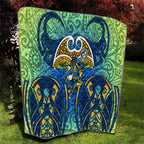 Parramatta Eels Rugby Quilt Polynesian Tribal Eel Warrior Blue Gold Pattern