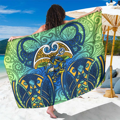 Parramatta Eels Rugby Sarong Polynesian Tribal Eel Warrior Blue Gold Pattern