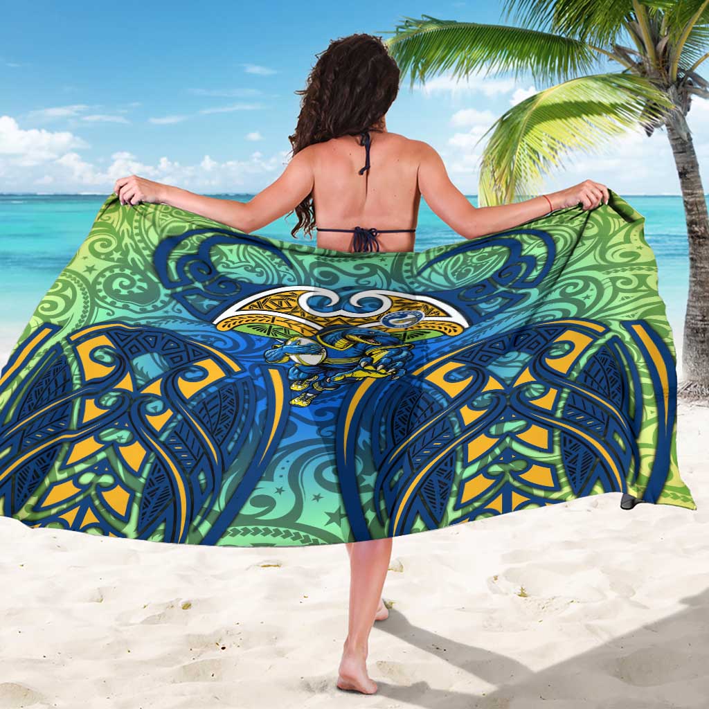 Parramatta Eels Rugby Sarong Polynesian Tribal Eel Warrior Blue Gold Pattern