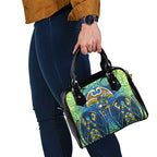 Parramatta Eels Rugby Shoulder Handbag Polynesian Tribal Eel Warrior Blue Gold Pattern