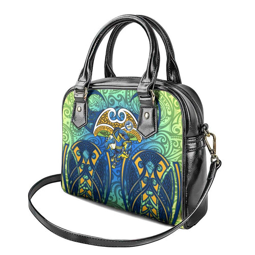 Parramatta Eels Rugby Shoulder Handbag Polynesian Tribal Eel Warrior Blue Gold Pattern