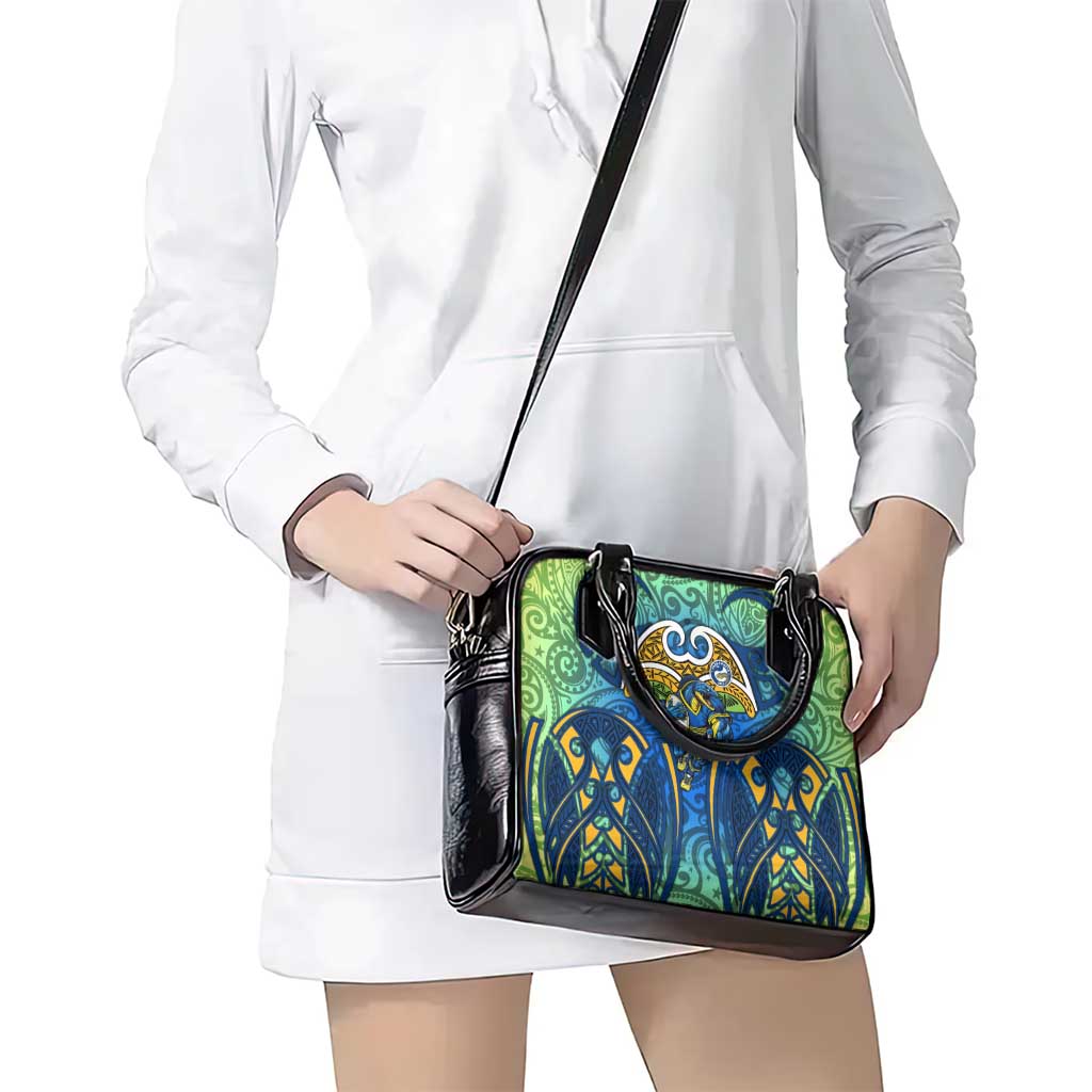 Parramatta Eels Rugby Shoulder Handbag Polynesian Tribal Eel Warrior Blue Gold Pattern