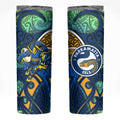 Parramatta Eels Rugby Skinny Tumbler Polynesian Tribal Eel Warrior Blue Gold Pattern