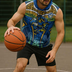 Parramatta Eels Rugby Sleeveless Hoodie Polynesian Tribal Eel Warrior Blue Gold Pattern
