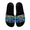 Parramatta Eels Rugby Slide Sandals Polynesian Tribal Eel Warrior Blue Gold Pattern