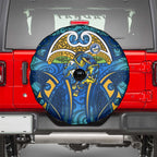 Parramatta Eels Rugby Spare Tire Cover Polynesian Tribal Eel Warrior Blue Gold Pattern