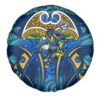 Parramatta Eels Rugby Spare Tire Cover Polynesian Tribal Eel Warrior Blue Gold Pattern