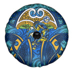 Parramatta Eels Rugby Spare Tire Cover Polynesian Tribal Eel Warrior Blue Gold Pattern