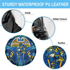 Parramatta Eels Rugby Spare Tire Cover Polynesian Tribal Eel Warrior Blue Gold Pattern