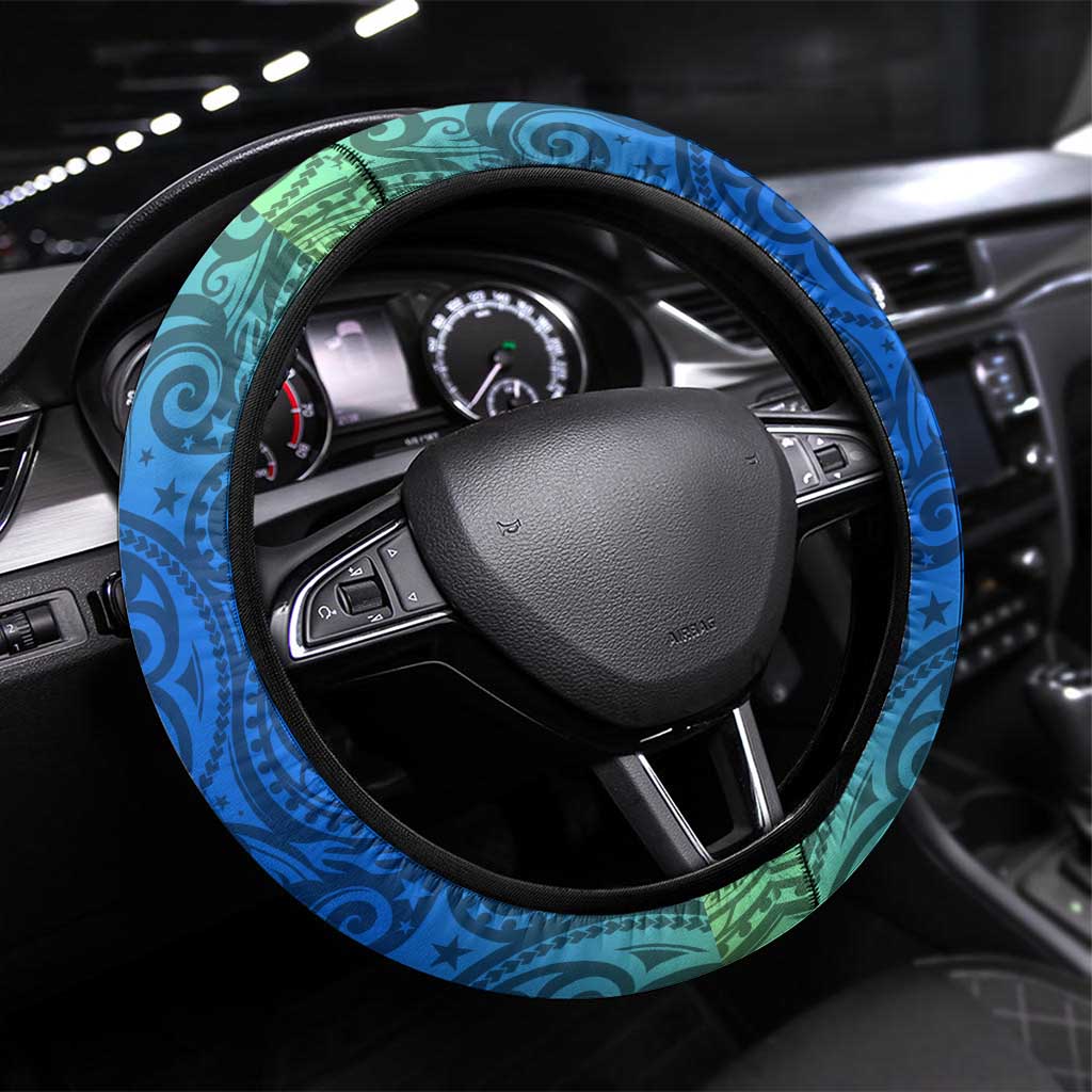 Parramatta Eels Rugby Steering Wheel Cover Polynesian Tribal Eel Warrior Blue Gold Pattern