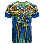 Parramatta Eels Rugby T Shirt Polynesian Tribal Eel Warrior Blue Gold Pattern