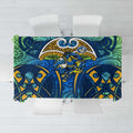 Parramatta Eels Rugby Tablecloth Polynesian Tribal Eel Warrior Blue Gold Pattern