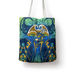Parramatta Eels Rugby Tote Bag Polynesian Tribal Eel Warrior Blue Gold Pattern