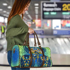 Parramatta Eels Rugby Travel Bag Polynesian Tribal Eel Warrior Blue Gold Pattern