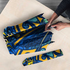 Parramatta Eels Rugby Umbrella Polynesian Tribal Eel Warrior Blue Gold Pattern