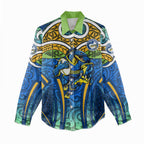 Parramatta Eels Rugby Women Casual Shirt Polynesian Tribal Eel Warrior Blue Gold Pattern