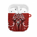 St George Illawarra Dragons Rugby AirPods Case Polynesian Tribal Dragon Warrior Red Pattern