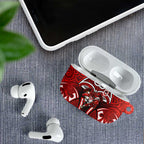 St George Illawarra Dragons Rugby AirPods Case Polynesian Tribal Dragon Warrior Red Pattern