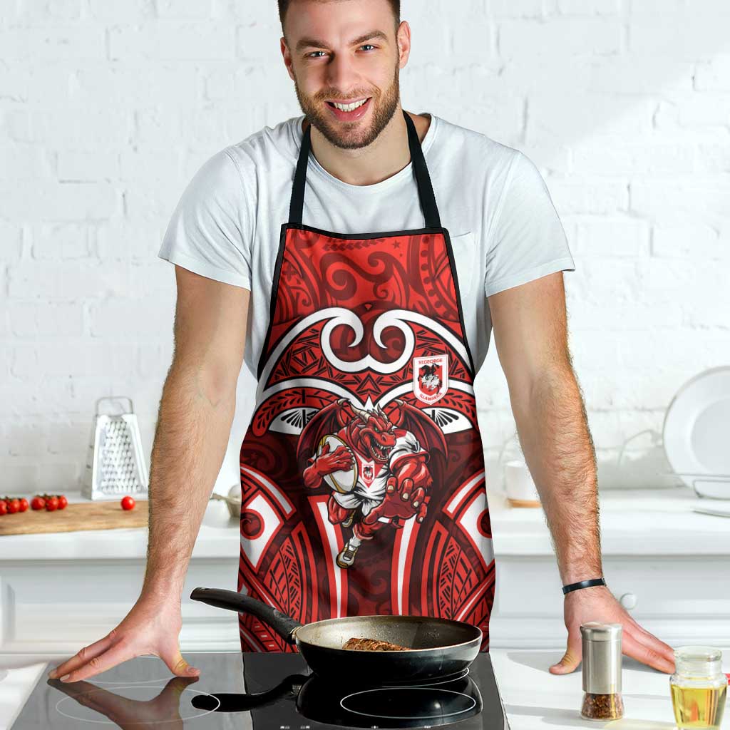 St George Illawarra Dragons Rugby Apron Polynesian Tribal Dragon Warrior Red Pattern