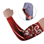 St George Illawarra Dragons Rugby Arm Sleeves Polynesian Tribal Dragon Warrior Red Pattern