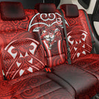 St George Illawarra Dragons Rugby Back Car Seat Cover Polynesian Tribal Dragon Warrior Red Pattern