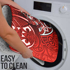 St George Illawarra Dragons Rugby Bathroom Set Polynesian Tribal Dragon Warrior Red Pattern