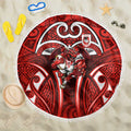 St George Illawarra Dragons Rugby Beach Blanket Polynesian Tribal Dragon Warrior Red Pattern