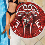 St George Illawarra Dragons Rugby Beach Blanket Polynesian Tribal Dragon Warrior Red Pattern