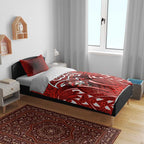 St George Illawarra Dragons Rugby Bedding Set Polynesian Tribal Dragon Warrior Red Pattern