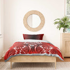 St George Illawarra Dragons Rugby Bedding Set Polynesian Tribal Dragon Warrior Red Pattern