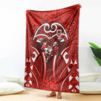 St George Illawarra Dragons Rugby Blanket Polynesian Tribal Dragon Warrior Red Pattern