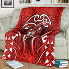 St George Illawarra Dragons Rugby Blanket Polynesian Tribal Dragon Warrior Red Pattern