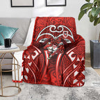 St George Illawarra Dragons Rugby Blanket Polynesian Tribal Dragon Warrior Red Pattern
