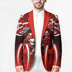 St George Illawarra Dragons Rugby Blazer Polynesian Tribal Dragon Warrior Red Pattern