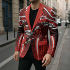 St George Illawarra Dragons Rugby Blazer Polynesian Tribal Dragon Warrior Red Pattern