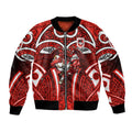 St George Illawarra Dragons Rugby Bomber Jacket Polynesian Tribal Dragon Warrior Red Pattern