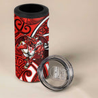 St George Illawarra Dragons Rugby 4 in 1 Can Cooler Tumbler Polynesian Tribal Dragon Warrior Red Pattern