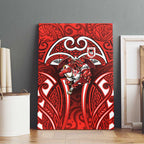 St George Illawarra Dragons Rugby Canvas Wall Art Polynesian Tribal Dragon Warrior Red Pattern
