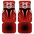 St George Illawarra Dragons Rugby Car Mats Polynesian Tribal Dragon Warrior Red Pattern