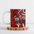 St George Illawarra Dragons Rugby Ceramic Mug Polynesian Tribal Dragon Warrior Red Pattern