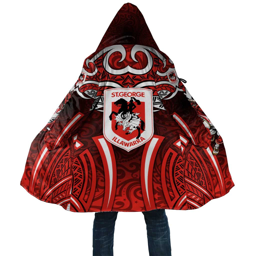 St George Illawarra Dragons Rugby Cloak Polynesian Tribal Dragon Warrior Red Pattern