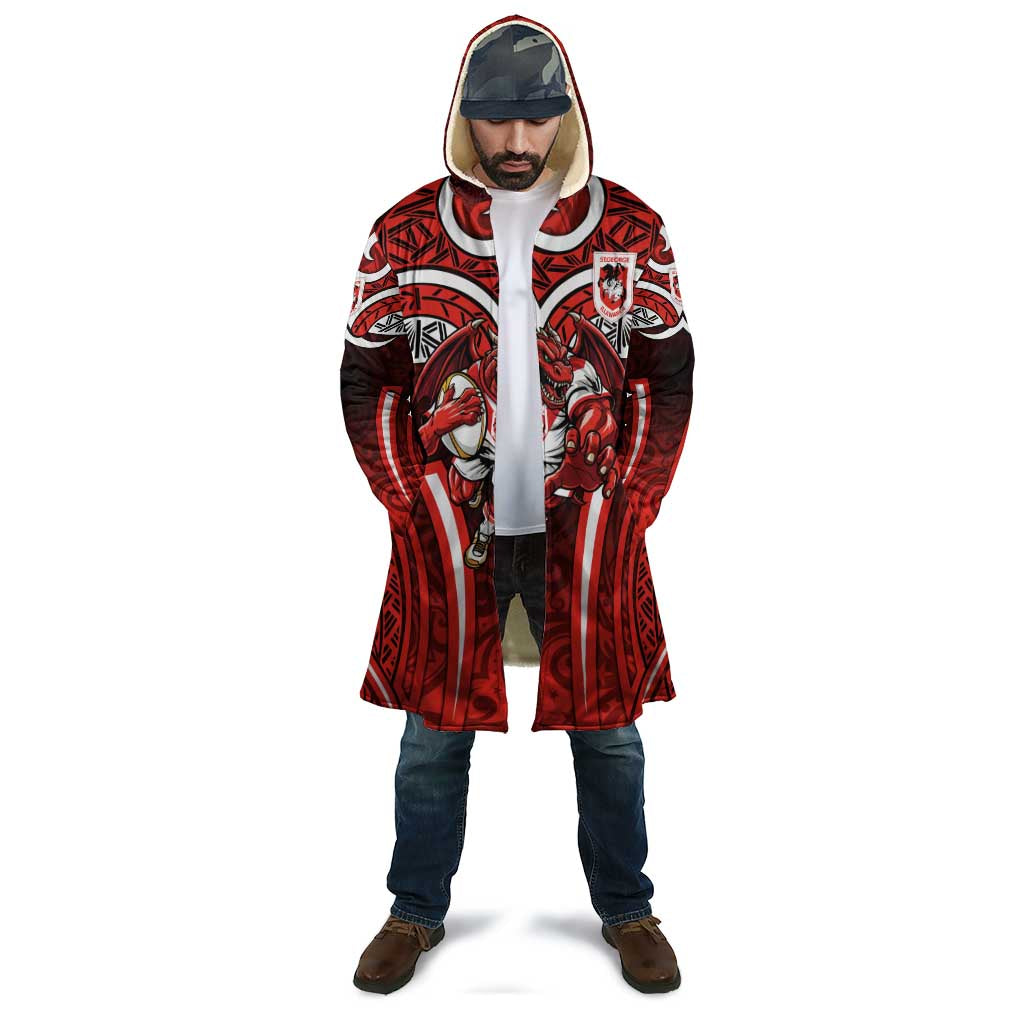 St George Illawarra Dragons Rugby Cloak Polynesian Tribal Dragon Warrior Red Pattern