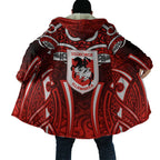 St George Illawarra Dragons Rugby Cloak Polynesian Tribal Dragon Warrior Red Pattern