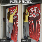 St George Illawarra Dragons Rugby Door Cover Polynesian Tribal Dragon Warrior Red Pattern