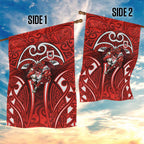 St George Illawarra Dragons Rugby Garden Flag Polynesian Tribal Dragon Warrior Red Pattern