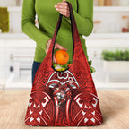 St George Illawarra Dragons Rugby Grocery Bag Polynesian Tribal Dragon Warrior Red Pattern