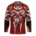 St George Illawarra Dragons Rugby Hockey Jersey Polynesian Tribal Dragon Warrior Red Pattern