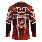 St George Illawarra Dragons Rugby Hockey Jersey Polynesian Tribal Dragon Warrior Red Pattern